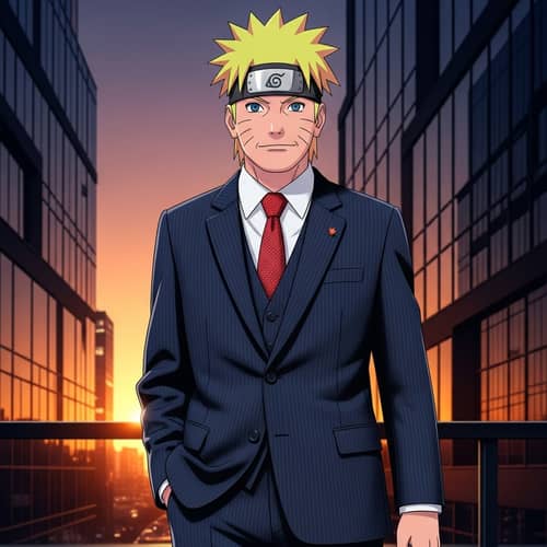 Naruto Uzumaki Styled Character in Suit