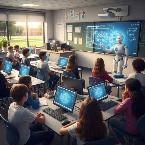 Advanced AI Technology in Education | Robot Teacher & Diverse Students
