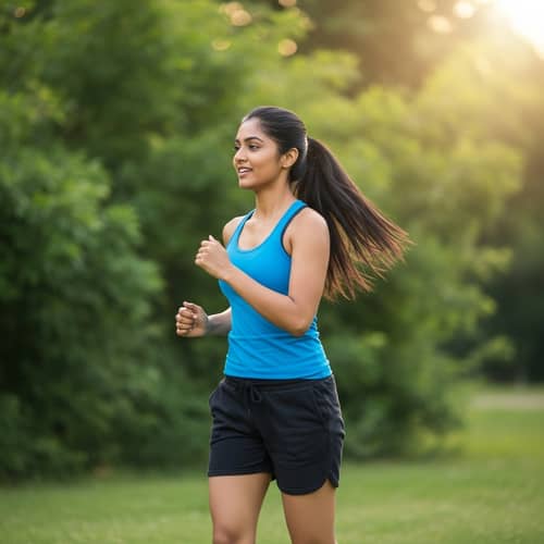 Morning Jogging Routine in a Lush Green Park | Woman Exercising