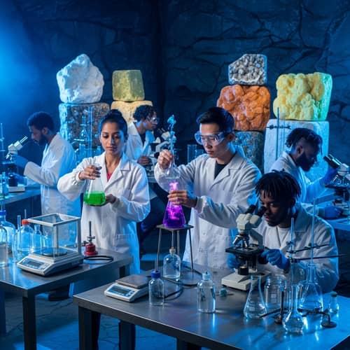 Underground Chemists in Blue-Hued Lab | Clandestine Substances