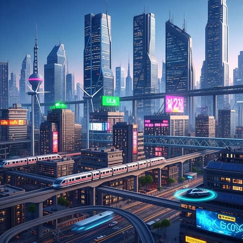 Futuristic Urban Landscape: A Technological Marvel