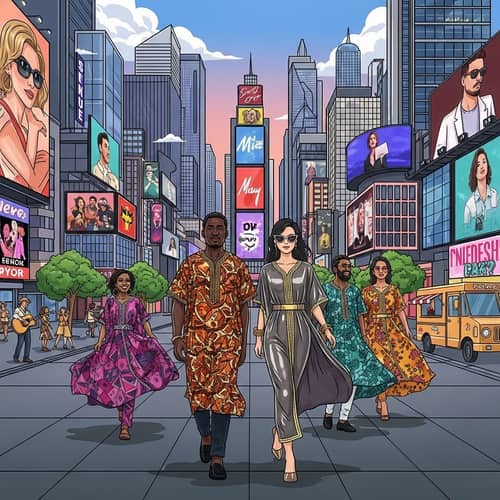 Vibrant Pop Culture Scene in a Modern Cityscape
