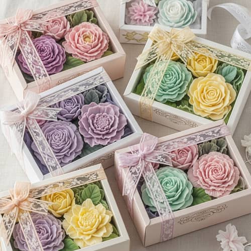 Romantic Soap Flower Gift Boxes | Delicate Petals & Pastel Colors