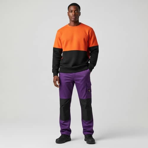 Professional Orange Black Purple Work Uniform | Expert Pose
