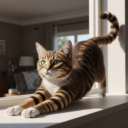 Captivating Domestic Housecat with Luscious Blend of Colors
