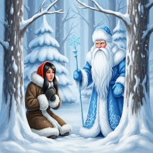 Whimsical Winter Scene from Russian Folk Tale Morozko