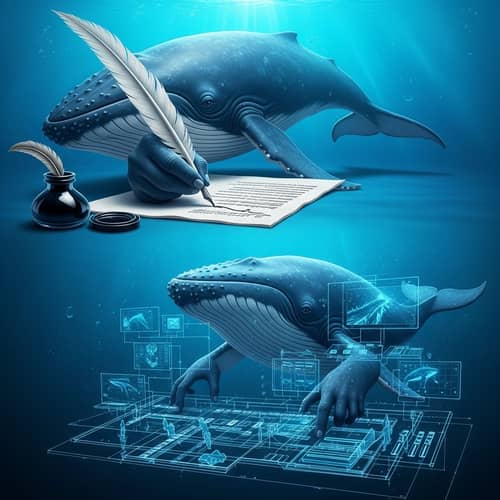 Blue Whales in Artistic Action: Digital Rendering