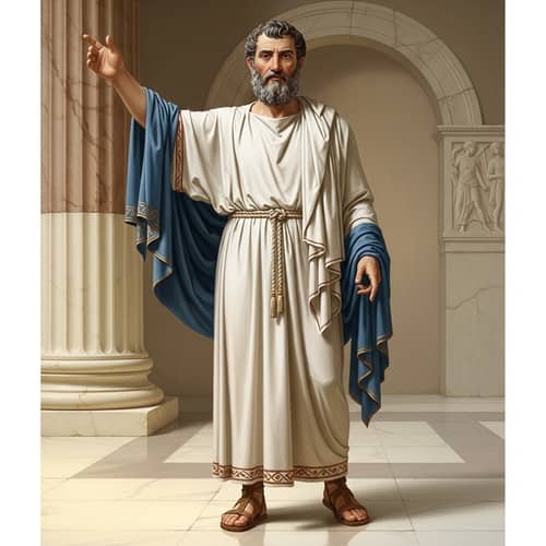 Pythagoras in Classical Greek Attire - Historical Figure Depiction