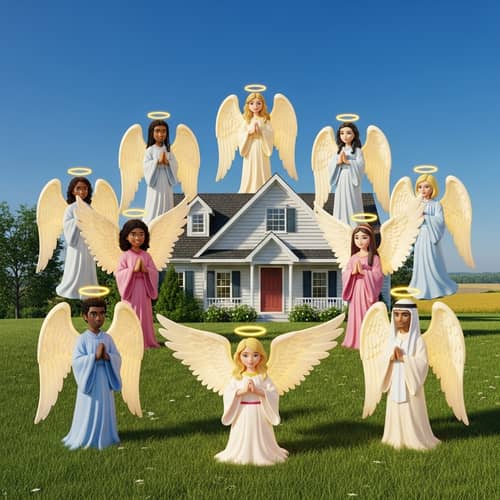 Charming House Protected by Luminous Angels