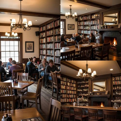 Rustic Book Tavern - Intellectual Charm & Cozy Readings