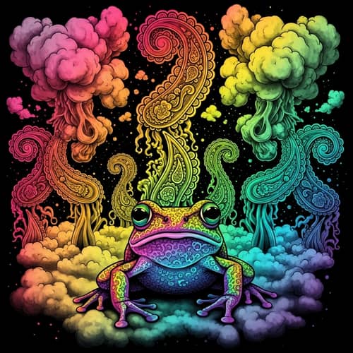 Trippy Frog Art: Psychedelic Neon Colors & Smoke | Website