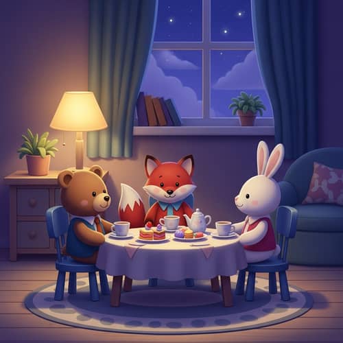 Magical Children's Tea Party with Stuffed Animals
