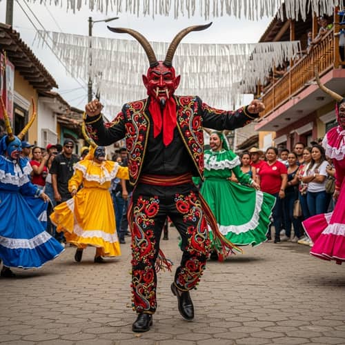Dancing Devils of Baruta: Vibrant Hispanic Festivity Scene