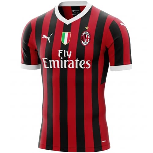 AC Milan Home Jersey - Classic Black & Red Stripes