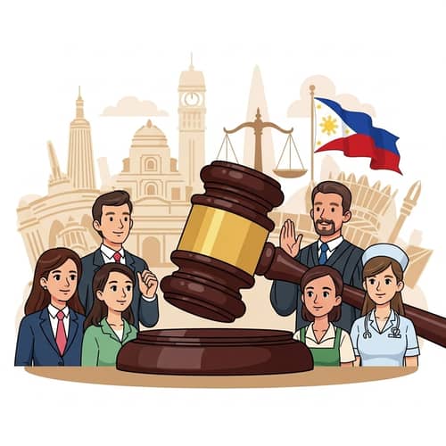 Philippine Judiciary System Illustration | Justice & Unity