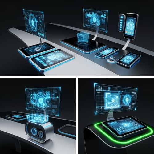 Futuristic Technology Design Concept | Silver, Chrome, Holographic Displays