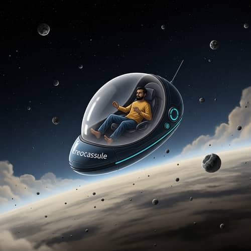 South Asian Man in Creocapsule: Celestial Artwork | P.E.C.1.0