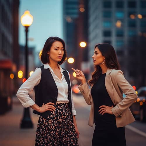 Urban Night Life: Dynamic Interaction Between Two Women