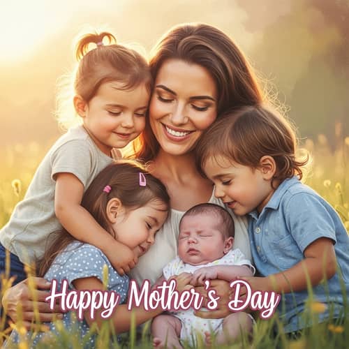 Heartwarming Portrait of Mary Cottee with Beautiful Children
