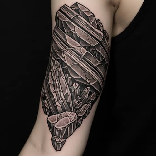 Black Rock Tattoo Design - Natural Shapes & Textures