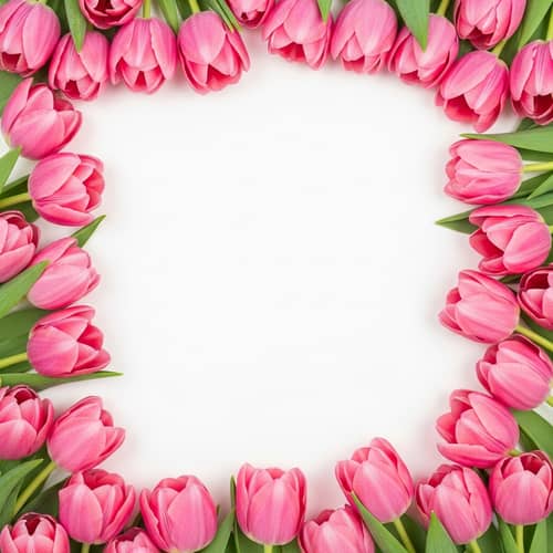 Stunning Pink Tulips Postcard | Spring Floral Design