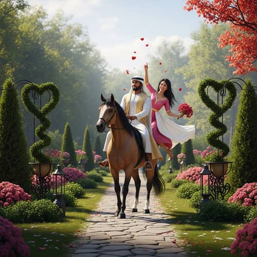 Valentine's Day Prince and Princess Horse Ride in Enchanted Garden
