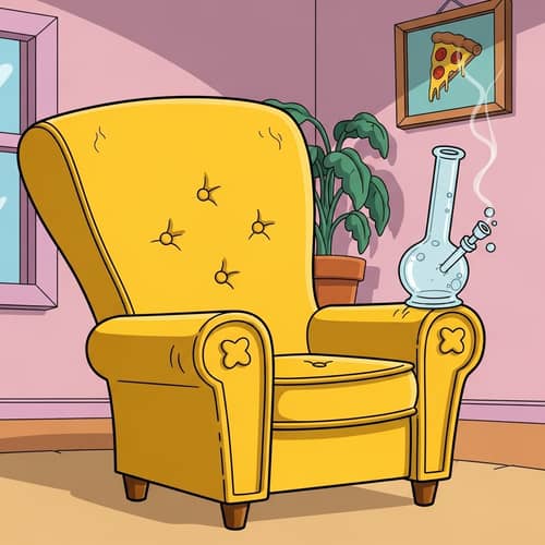 Simpson-Style Cartoon Armchair Smoking Bong