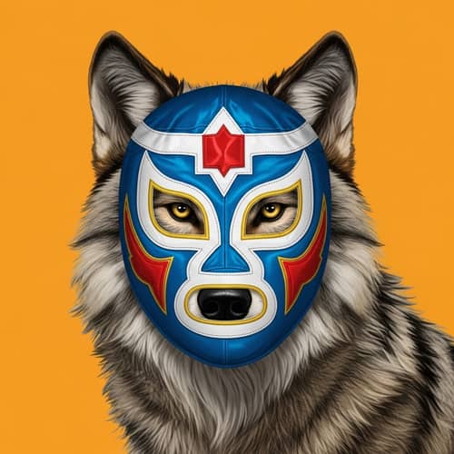 Wolf in Lucha Libre Mask - Intriguing Image