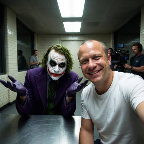 Selfie with Heath Ledger on Dark Knight Set
