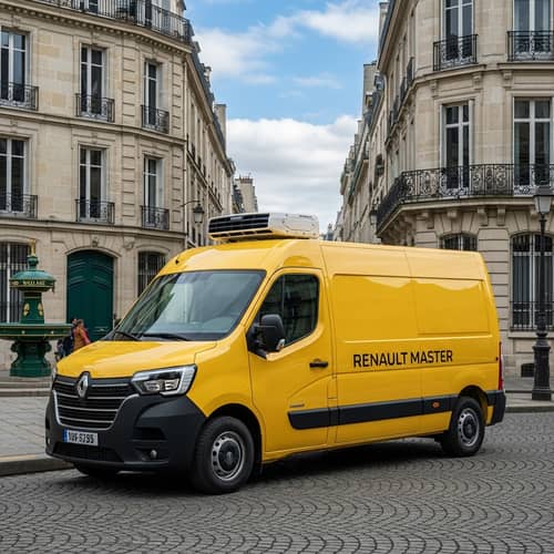 Yellow Renault Master 2020 Refrigerated Vehicle in Paris