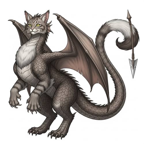 Dragon-Cat Hybrid: Majestic Creature with Dragon-like Features