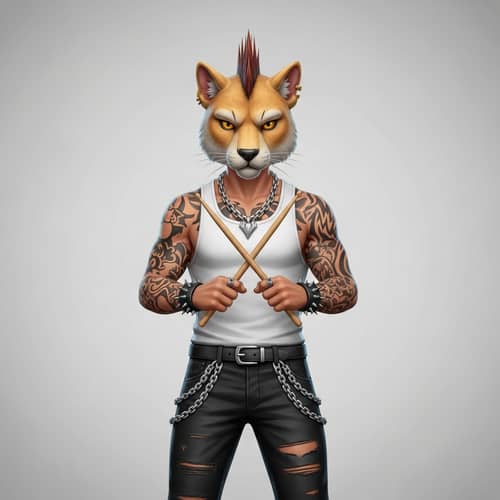 Gaming Avatar Creation - Animal Face, Travis Barker Style
