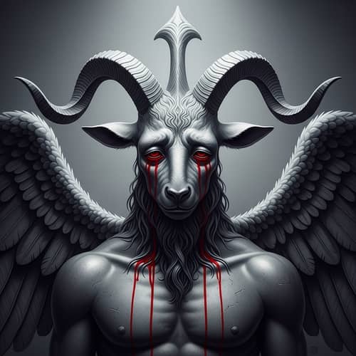 Sorrowful Baphomet Portrait | Crying Blood