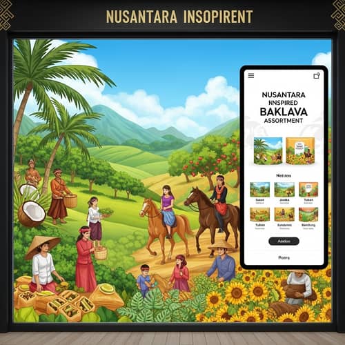 Nusantara-Inspired Baklava Assortment Packaging Design - Unity of Cultures