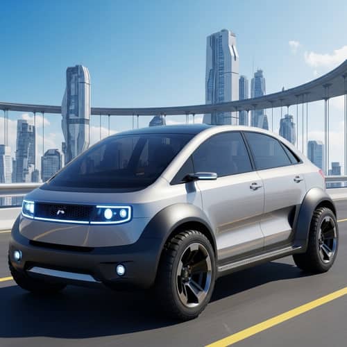 Futuristic Automatic Car Design | Sleek & Modern Silver Exterior