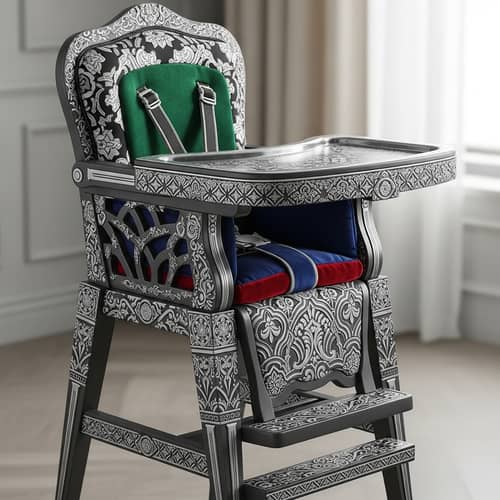 Luxurious Child's High Chair with Elegant Design and Premium Materials