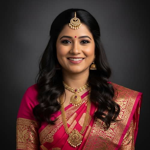 South Asian Woman in Elegant Saree | Traditional Indian Attire