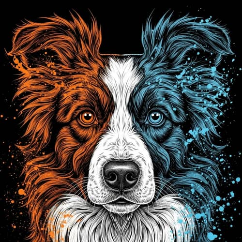 Intricate Masterpiece of Cute Border Collie with Hyper-Detailed Eyes