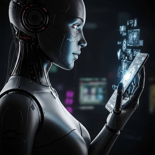 Adorable Female Android: Cyberpunk Futuristic Aesthetic