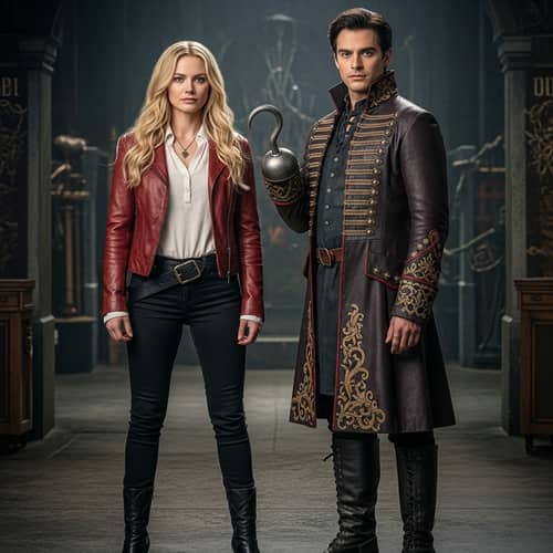 Sheriff and Naval-Style Coat Characters from Fairy Tale TV Show