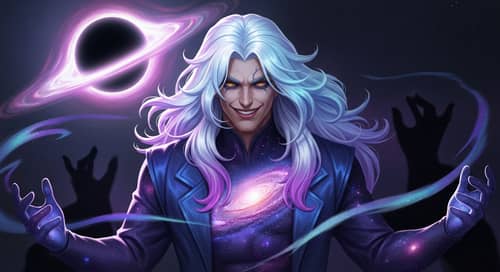 Male Anti-Hero Character | Cosmic Emperor with Galaxy Design