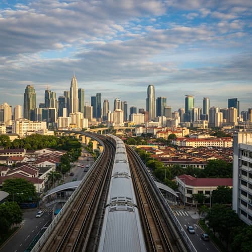 Stunning Distance View of Malaysian LRT Journey
