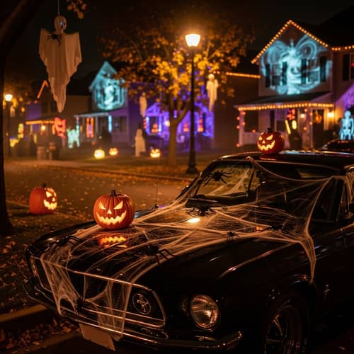 Spooktacular Mustang: Halloween Car Decor Ideas