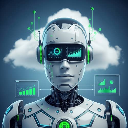 Futuristic AI Avatar for QuickBooks: Sophisticated Design