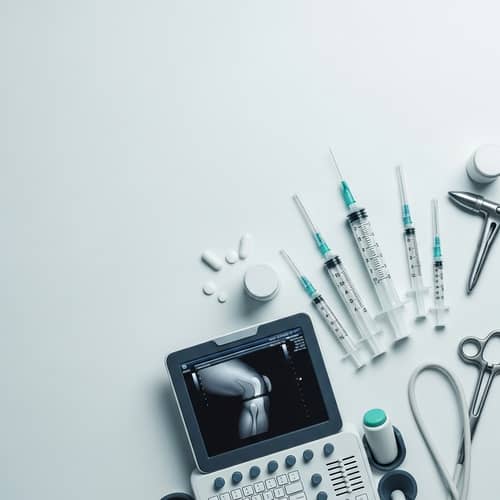 Minimalist Sports Clinic Background with Medical Instruments