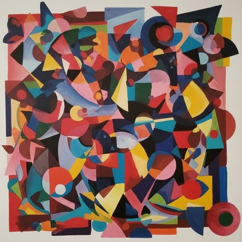 Dynamic Abstract Geometric Art with Vibrant Colors