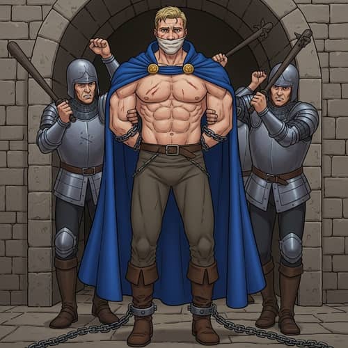 Powerful Shirtless Prince in Captivity | Strength and Vulnerability