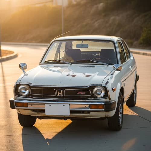 Vintage Honda Car | Classic Model on Concrete Road