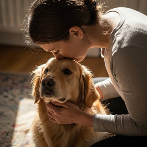 Ambiguous Character Kissing Dog | Website Name