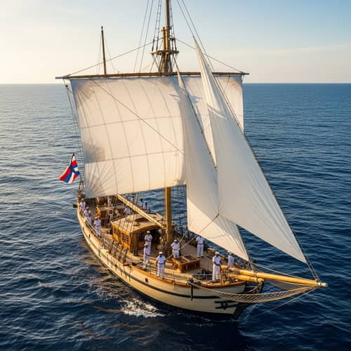 Magnificent Ship on Deep Blue Sea - Serenity & Adventure